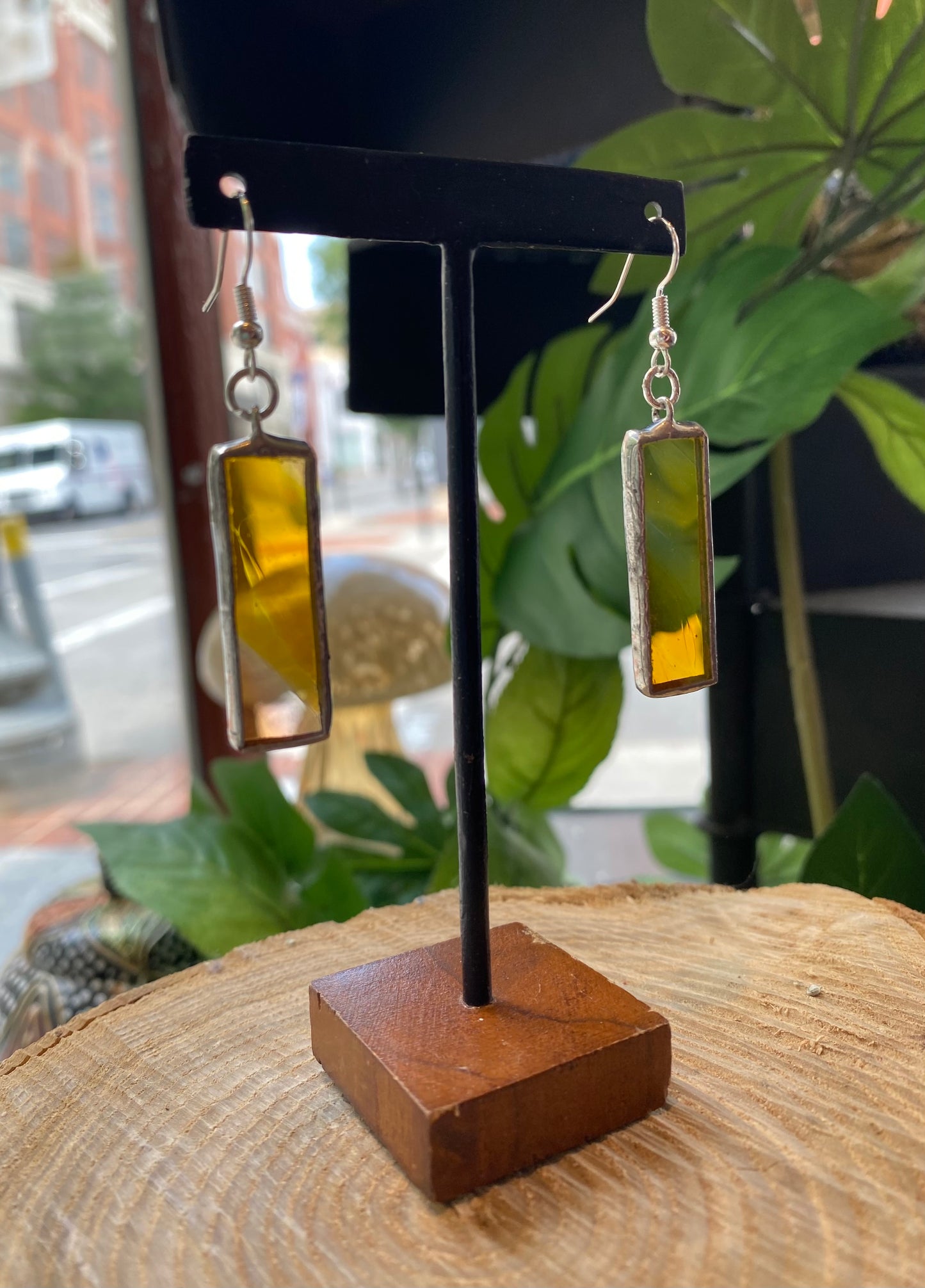 Stained Glass Rectangle Earrings - KC23*