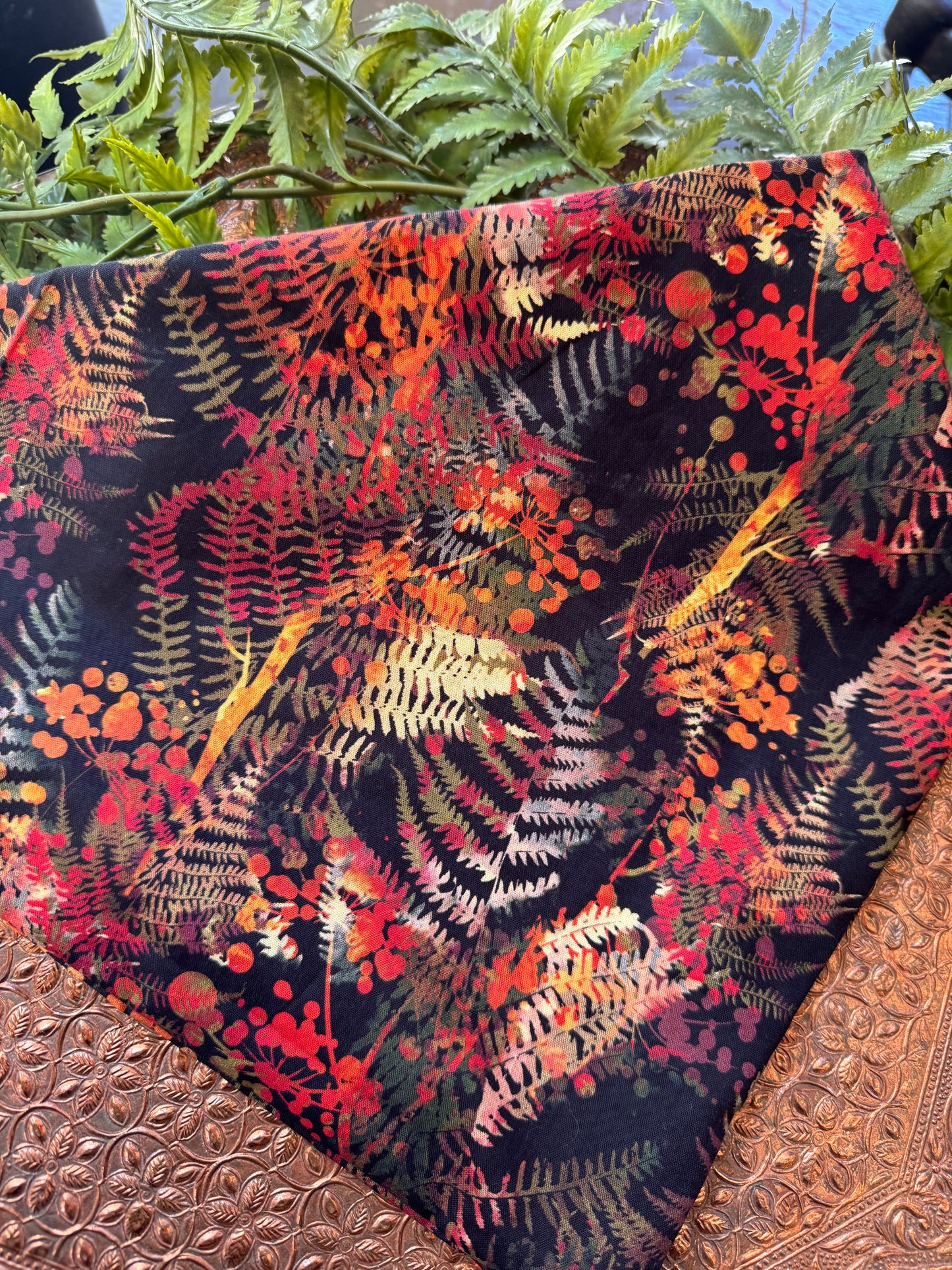 Red / Orange / Yellow Ferns Bandana #SS1*
