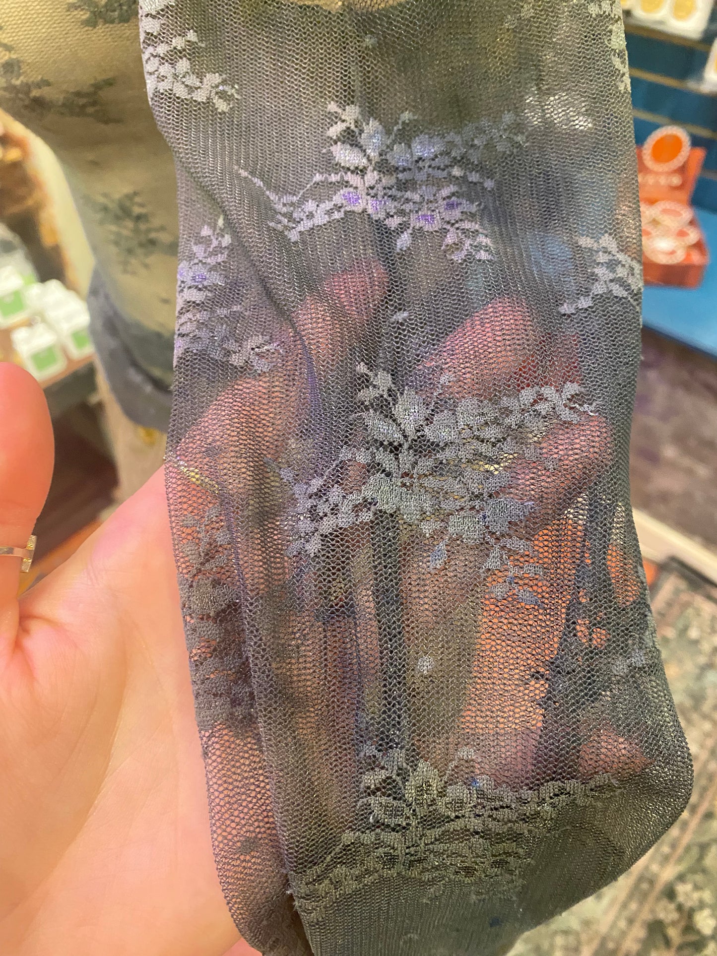 Custom Dyed Lace Top - Green Charcoal