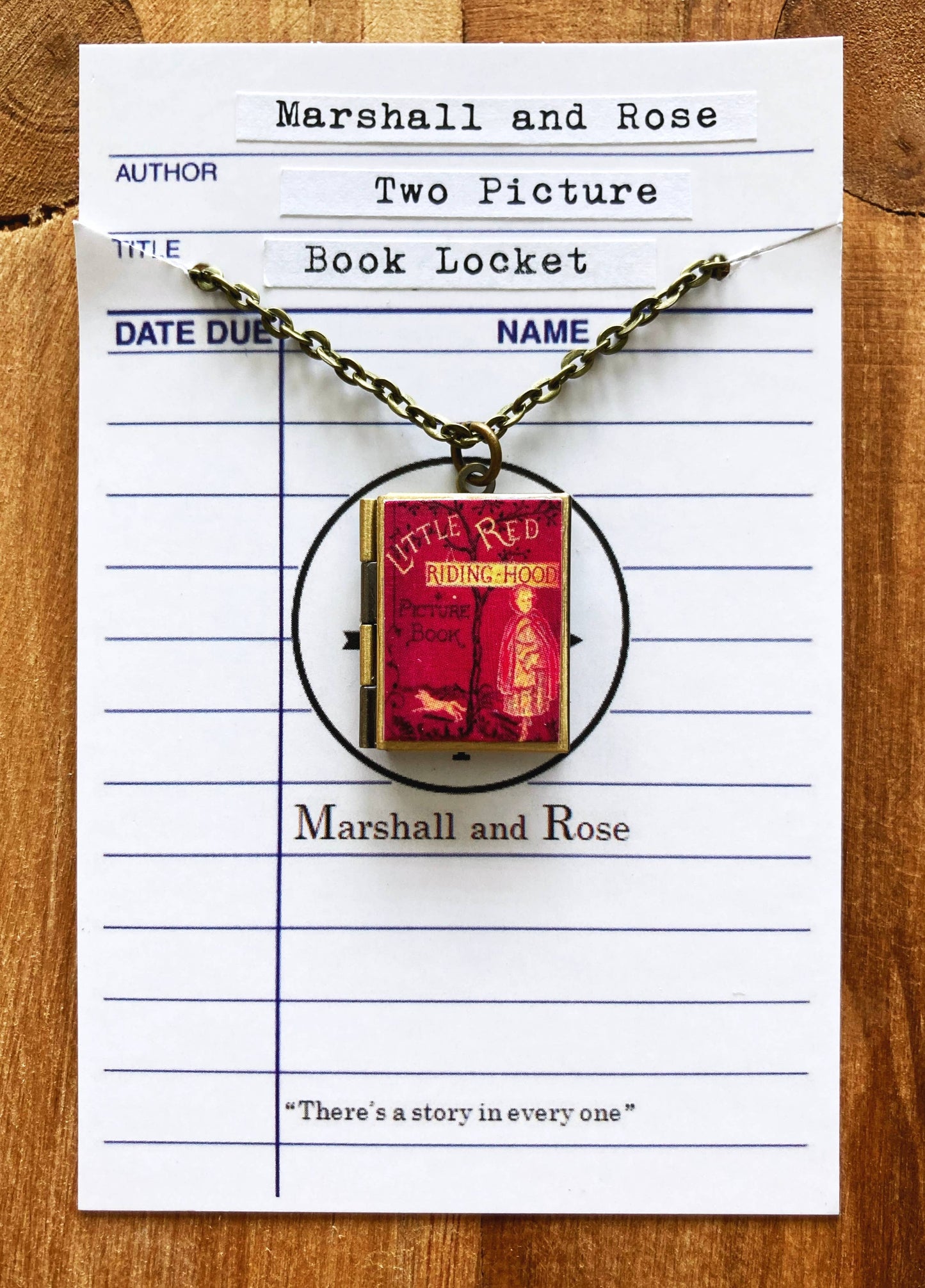 Book Locket Little Red Riding Hood - Bronze