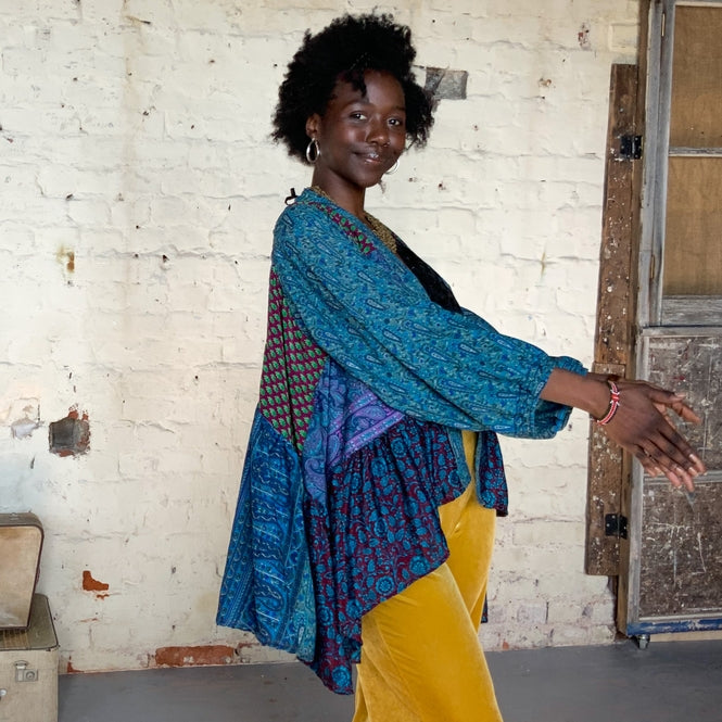 Sari Smock Shirt-Sweet Grass - La De Da