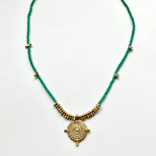 Beaded Amulet Necklace - Turquoise