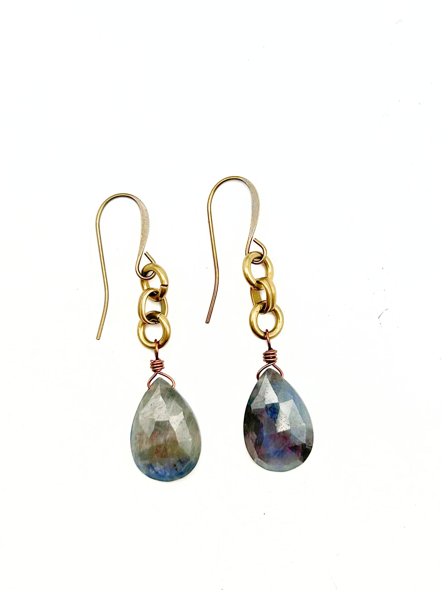 French Wire Grey Sapphire Earrings