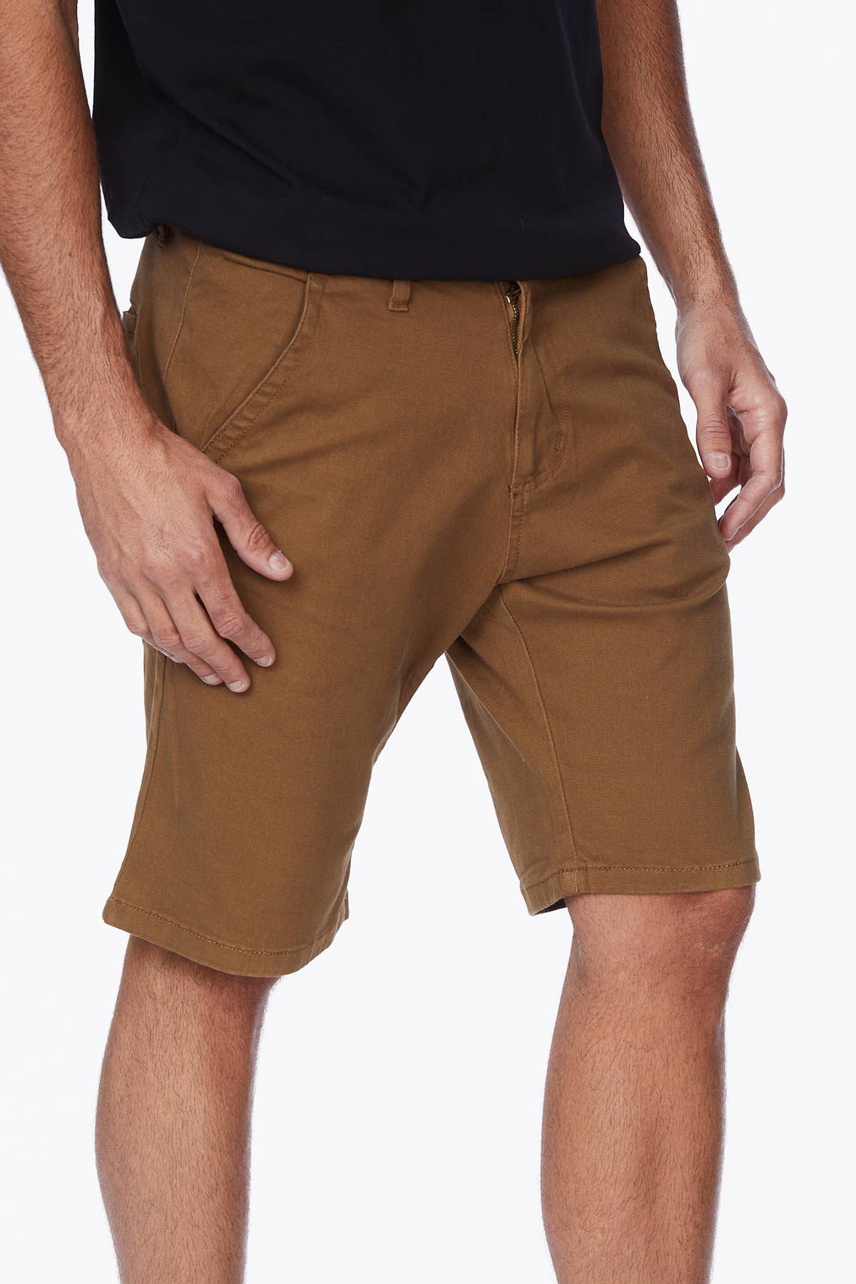 Men's Twill Summer Stretch 4 Pocket Chino Shorts - TOBACCO