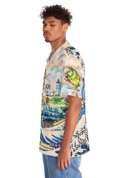 The Great Wave Off Nubble Lighthouse Button Up - La De Da