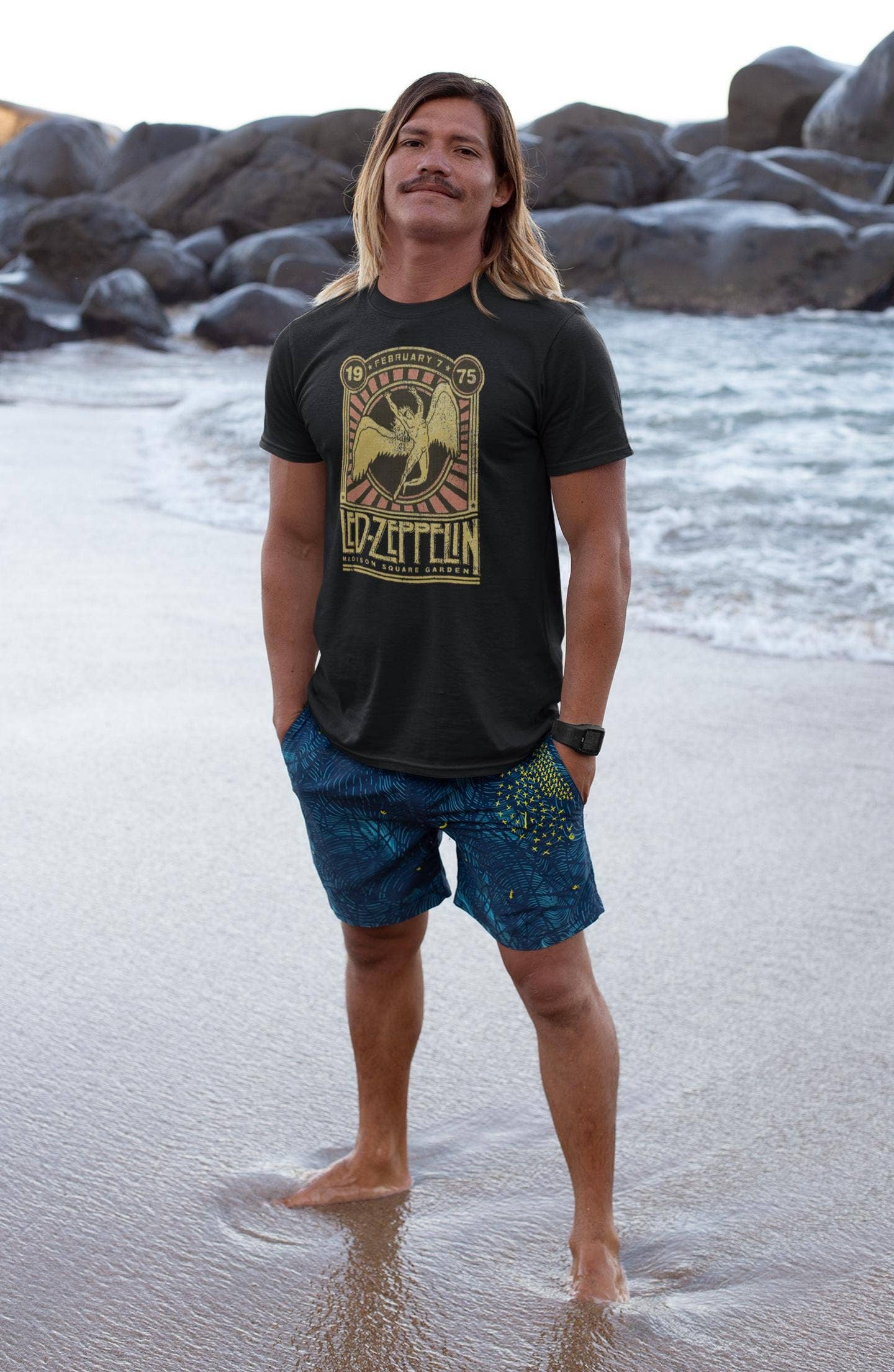 Vintage Led Zeppelin Swan Song Concert Tee with Metallic Ink