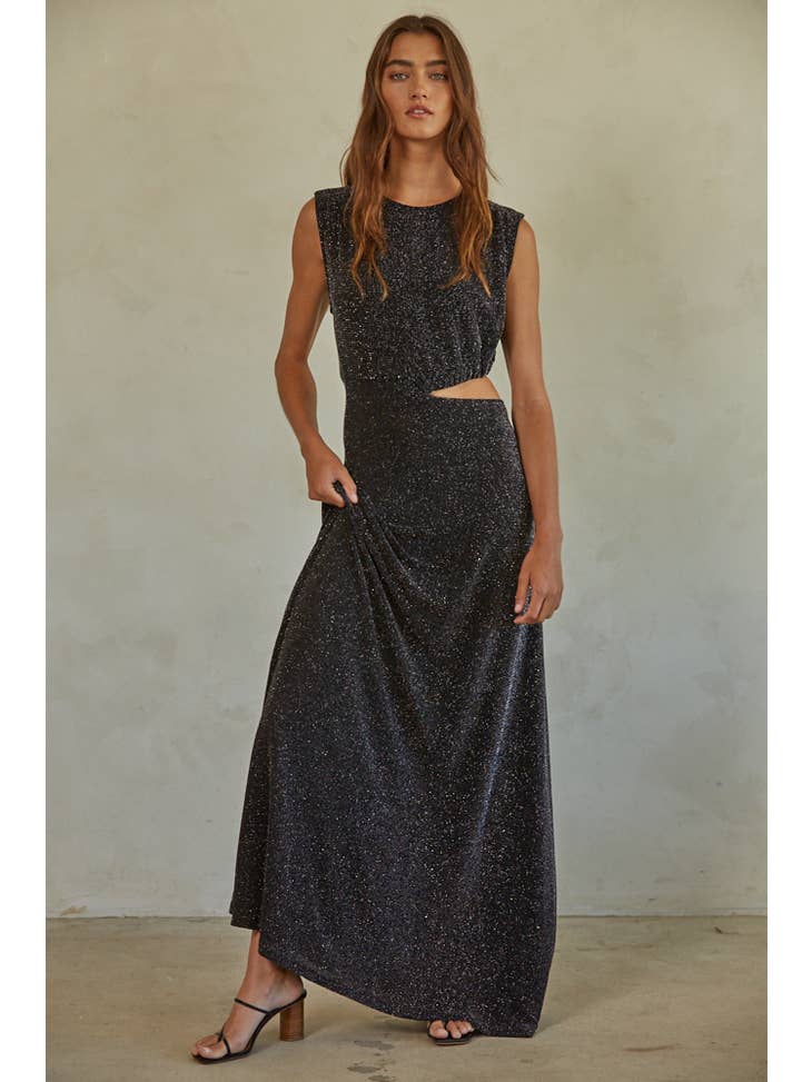 BellaDonna Black Metallic Dress - La De Da