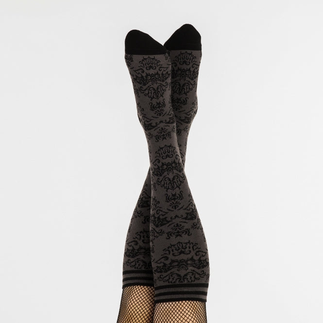 Bat Damask Knee High Socks - La De Da