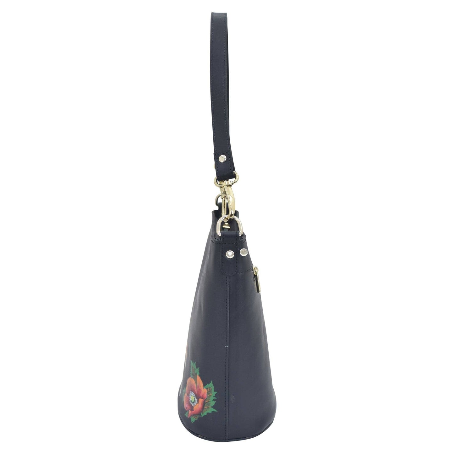 Tall Bucket Hobo Handbag - Handpainted Jaguar