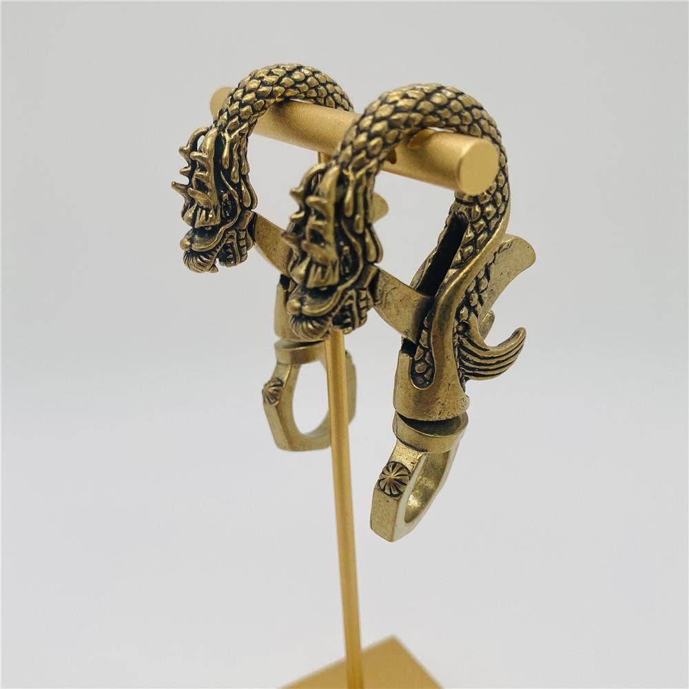 Brass Dragon Shaped Keychain - Tap buckle