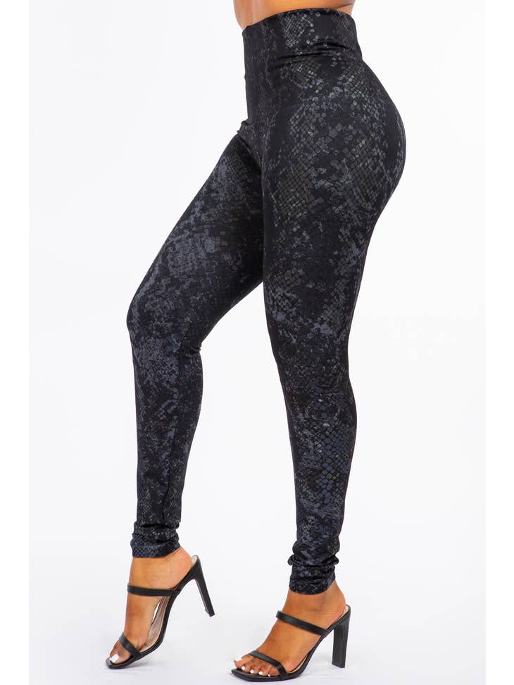 Euphoric Snakeskin Print Leggings - La De Da