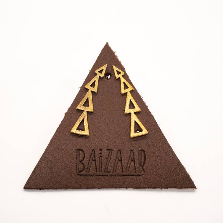 Brushed Triangle Ear Climbers - La De Da