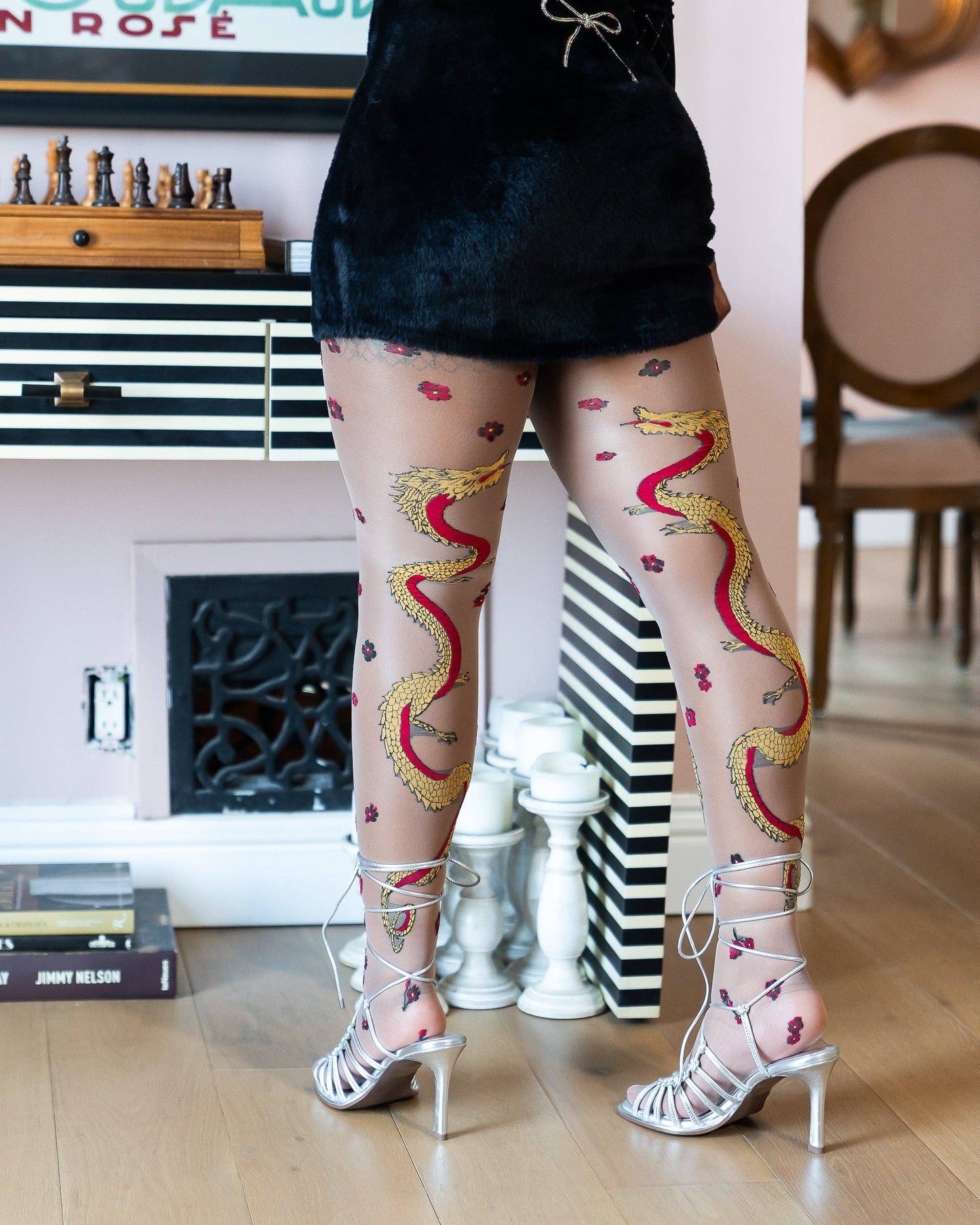 Year of the Dragon Sheer Tights - Large