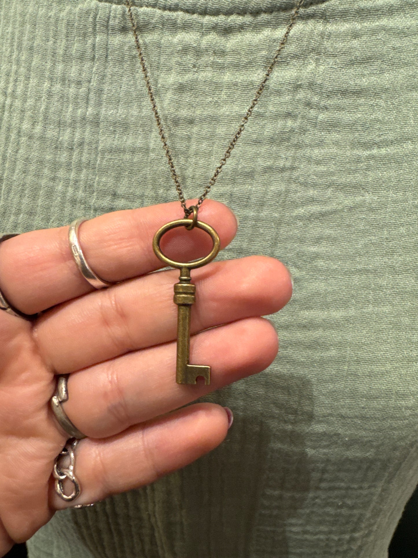 Bronze Key Necklace - E