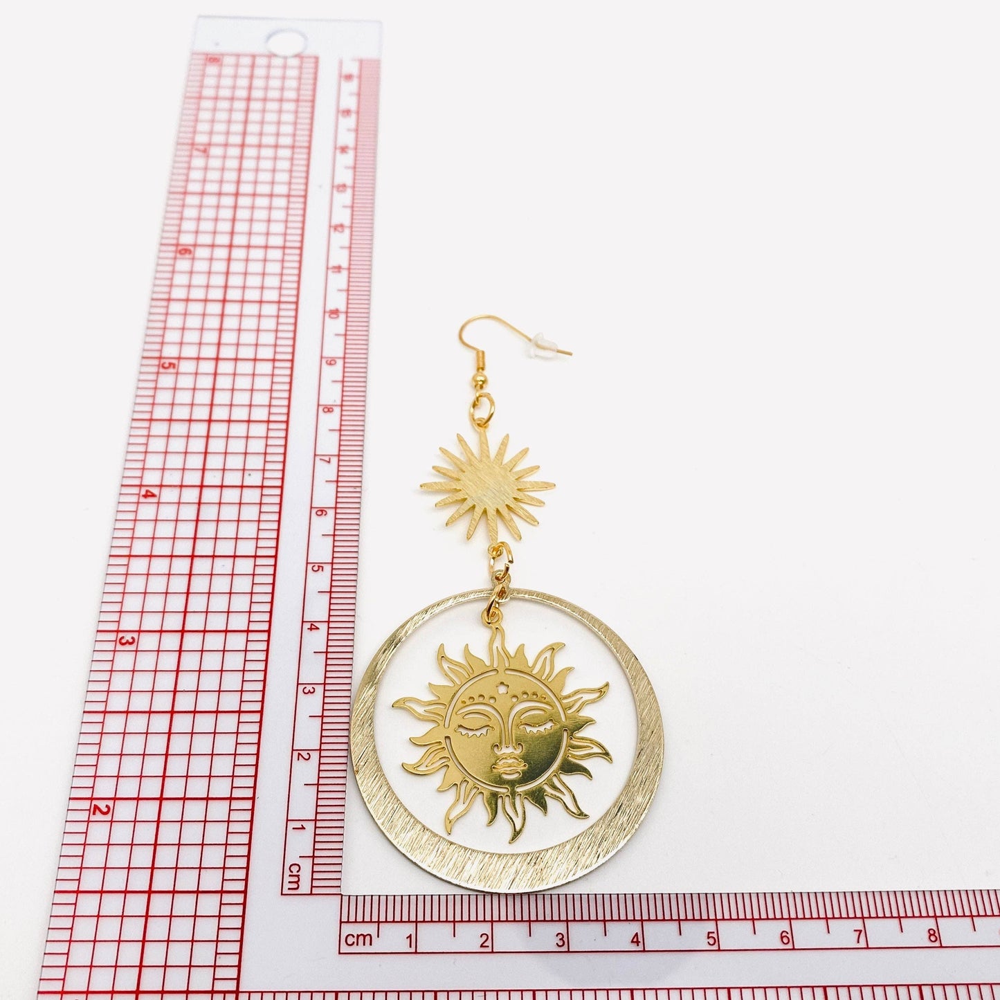 Golden Sun Goddess Pendant Earrings Bohemian Style