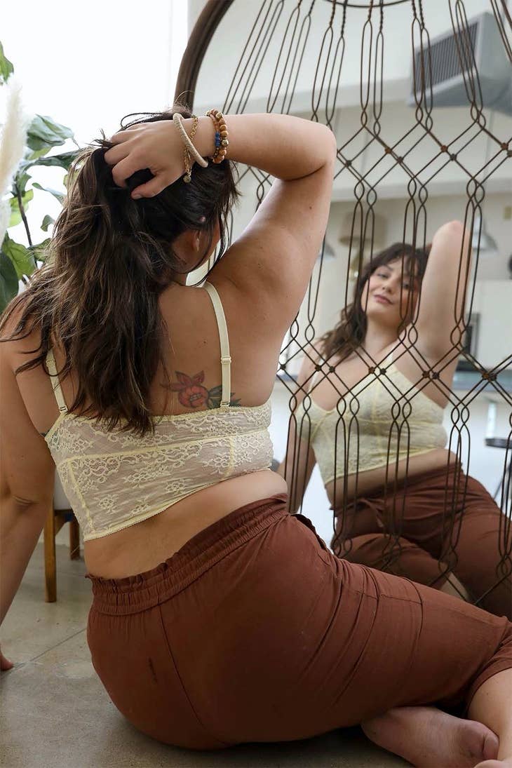 Plus Size Lace Longline Corset Bralette - La De Da