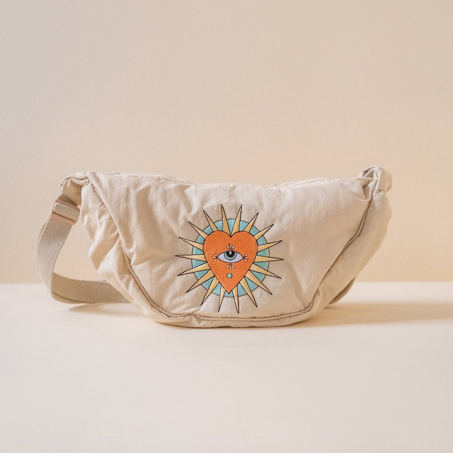 Nylon Sling Bag - Stone