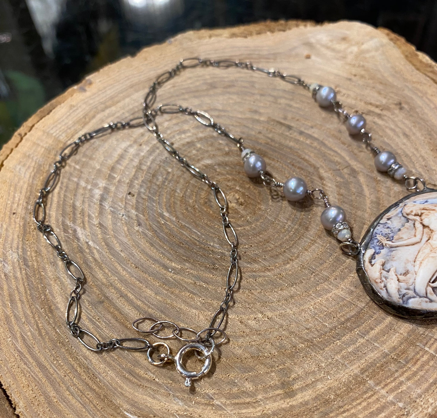 Large Mermaid Cameo Necklace *N252