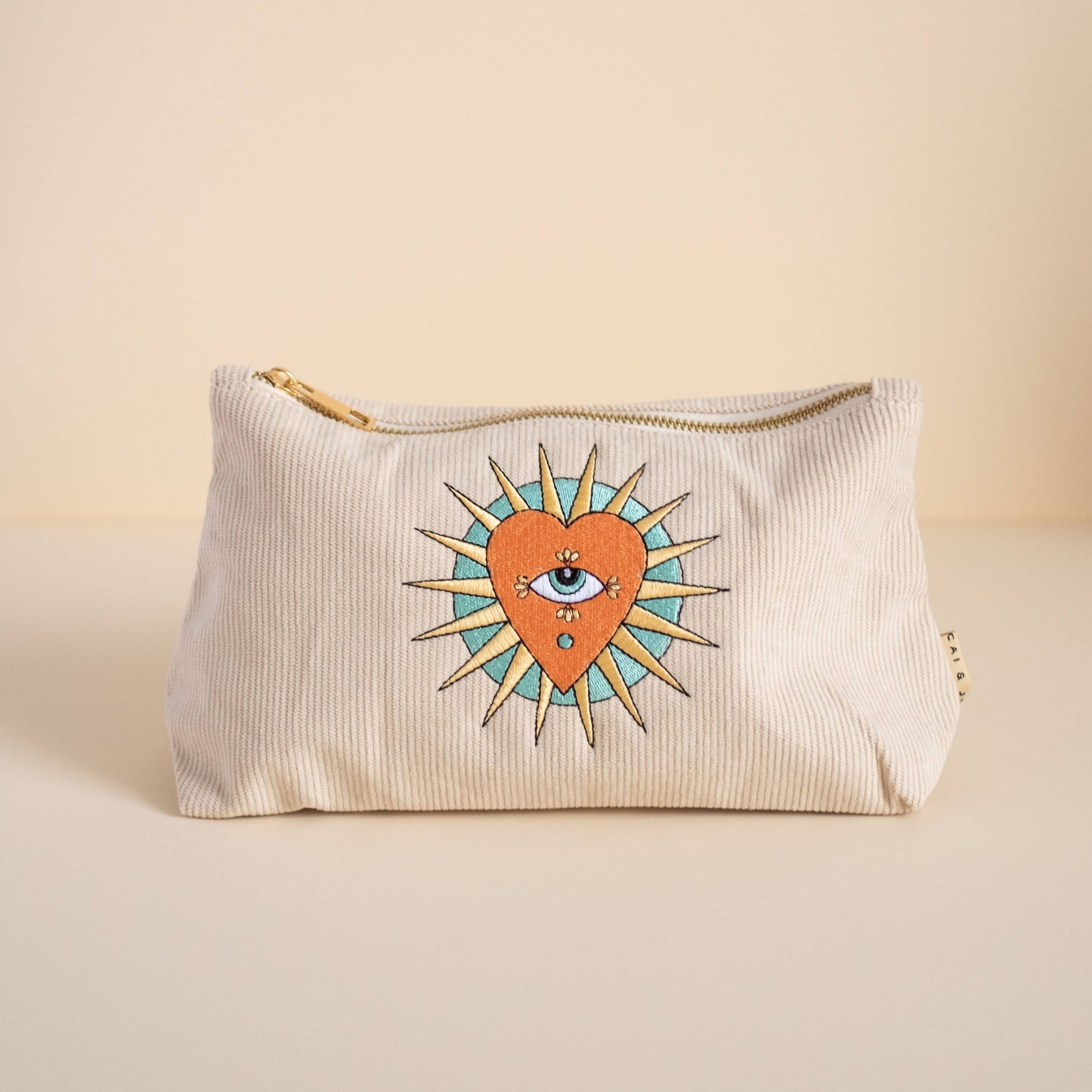 Medium Corduroy Pouch - Stone