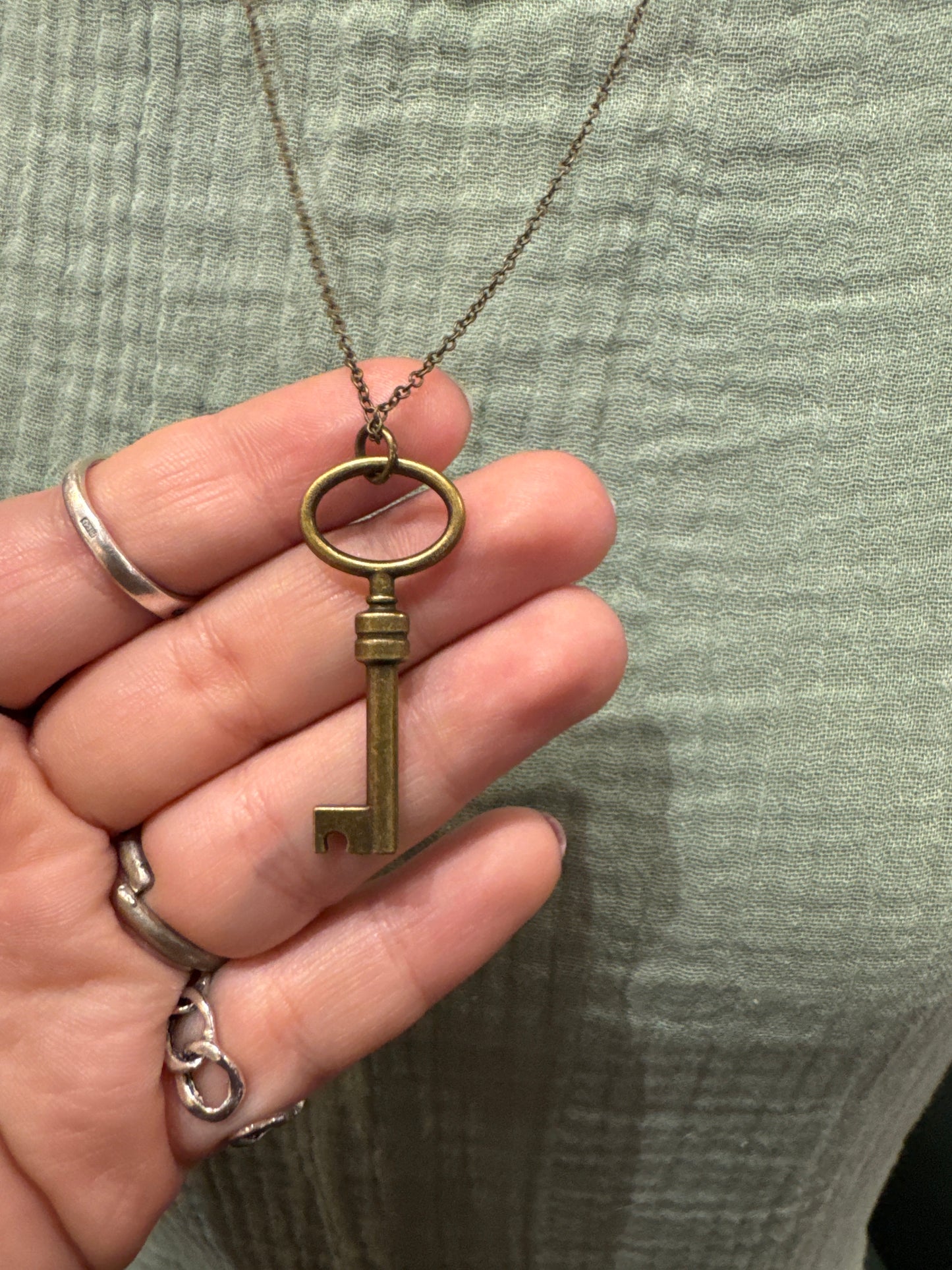 Bronze Key Necklace - E