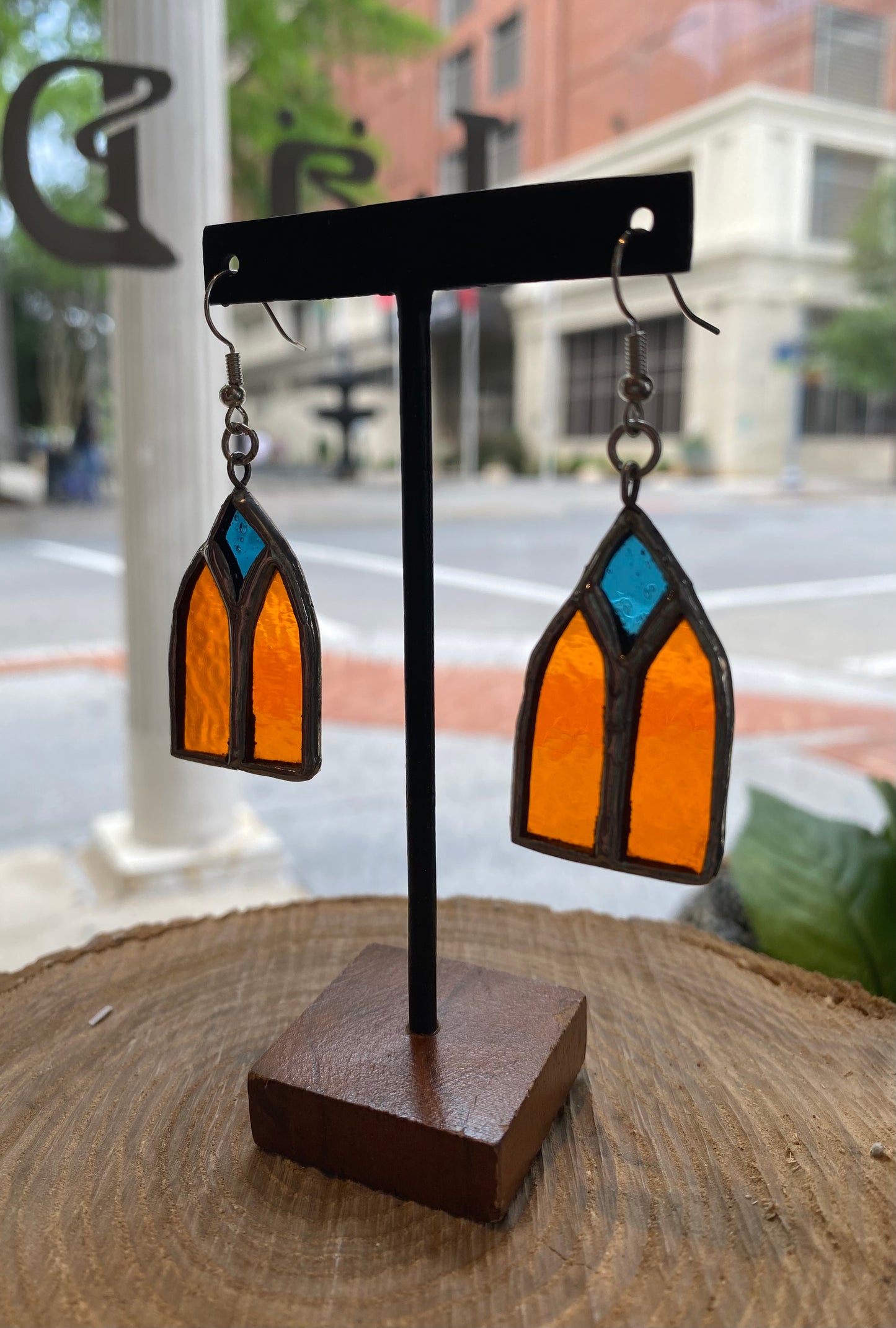 Stained Glass Church Window Earrings - KC15*