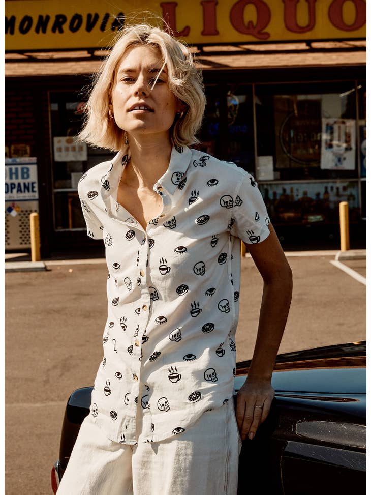Morning Glory Button-up Top - La De Da