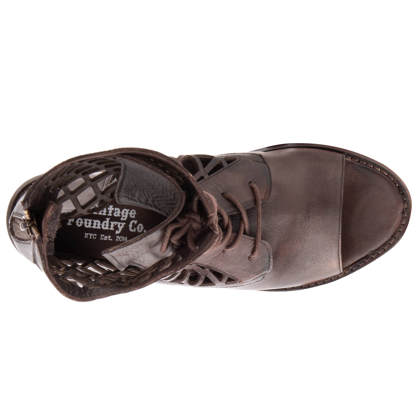Vintage Foundry Co. Normandy Open Toe Boot - Brown