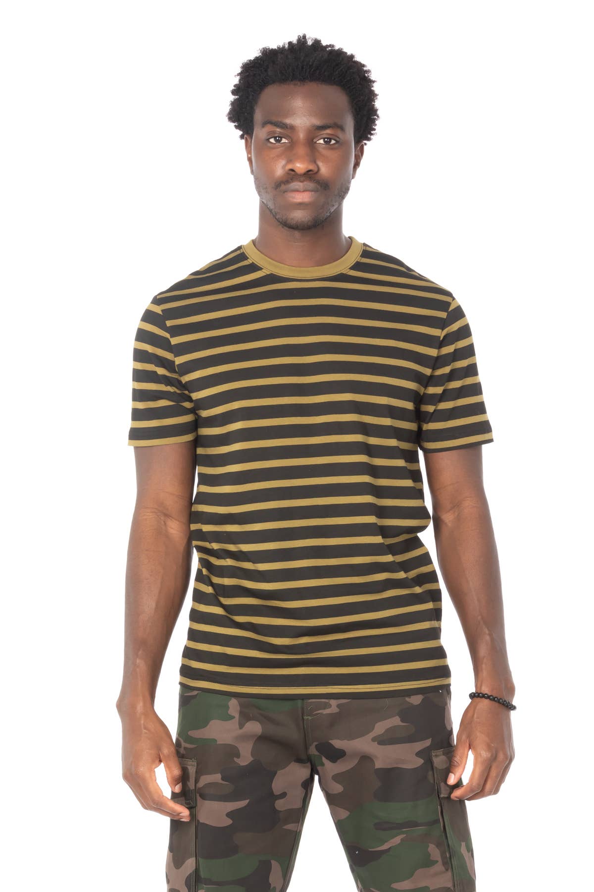 Hawks Bay Men's Stripe T-Shirt - OLIVE