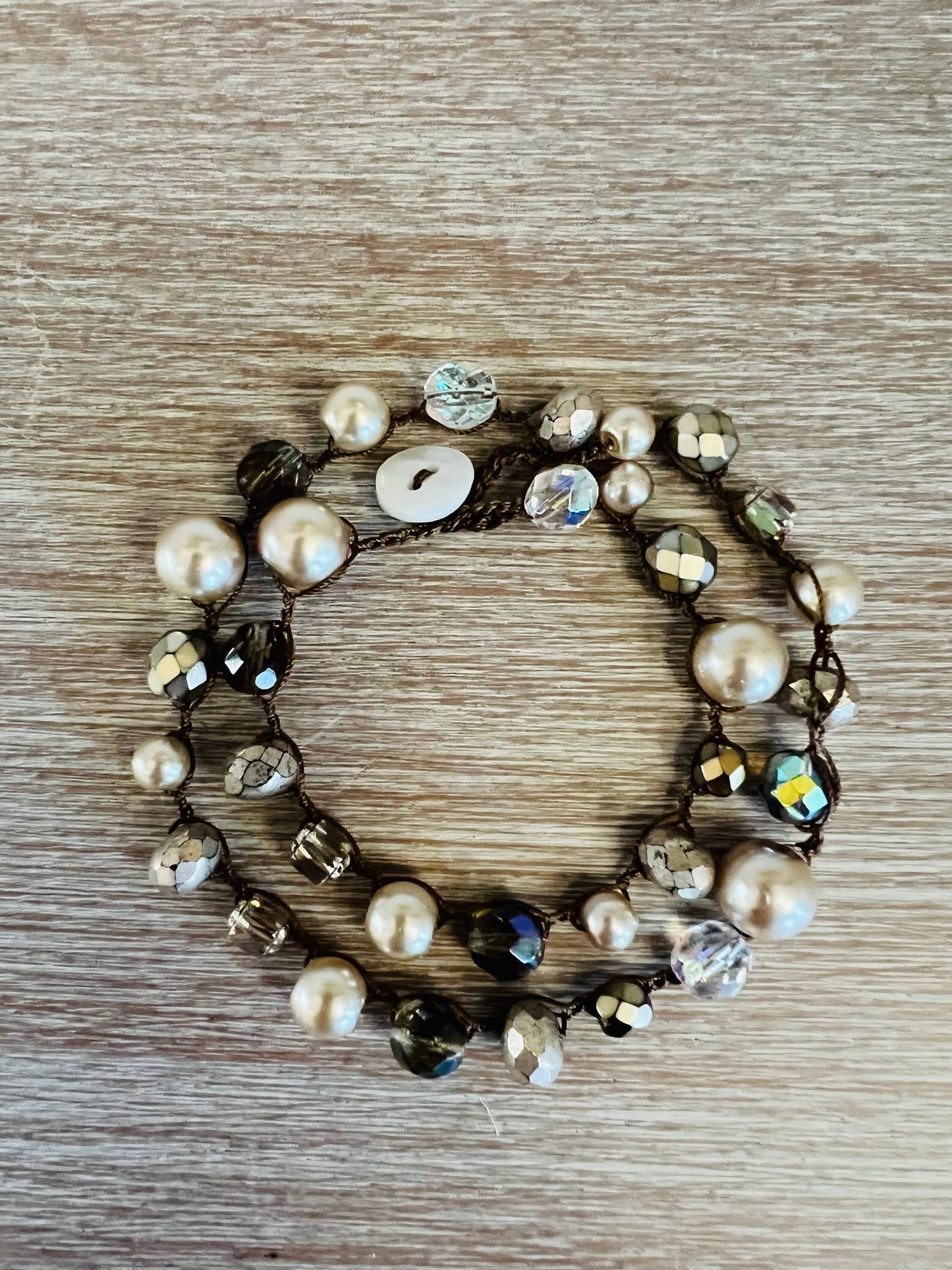 Baroque Pearl And Crystal Necklace