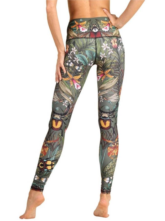 Green Thumb Printed Yoga Leggings - La De Da
