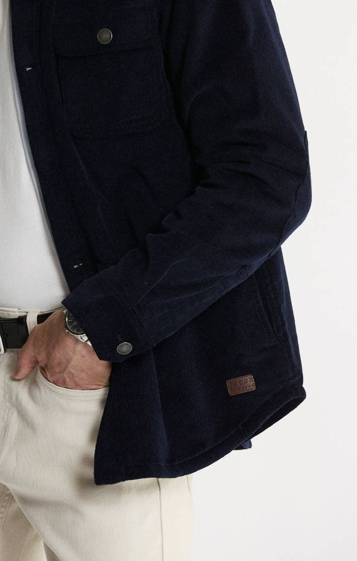 Concord Sherpa Lined Corduroy Shirt Jacket - Dark Navy
