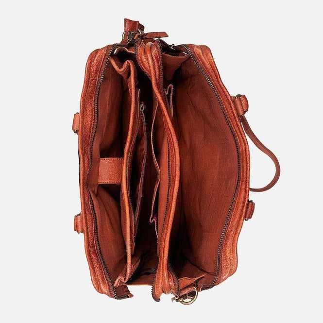Boomsma Leather Messenger Bag - Camel - La De Da