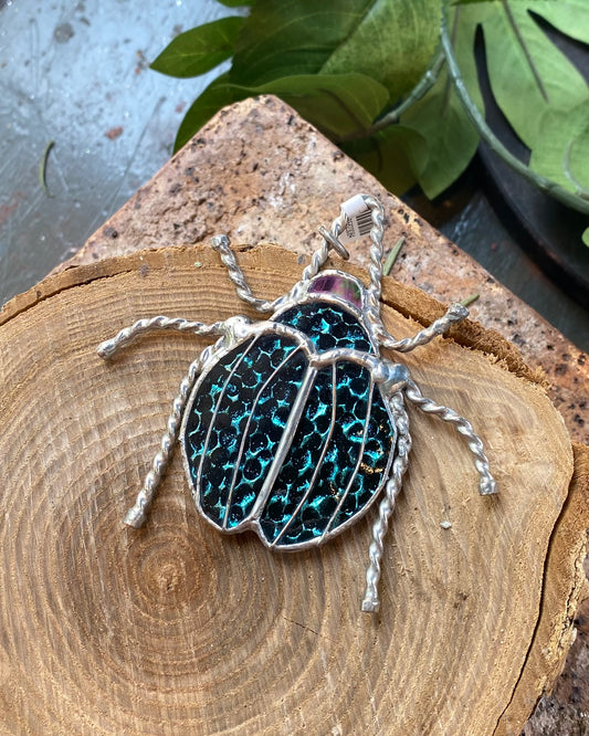 Blue Beetle Glass Pendant - KC02*