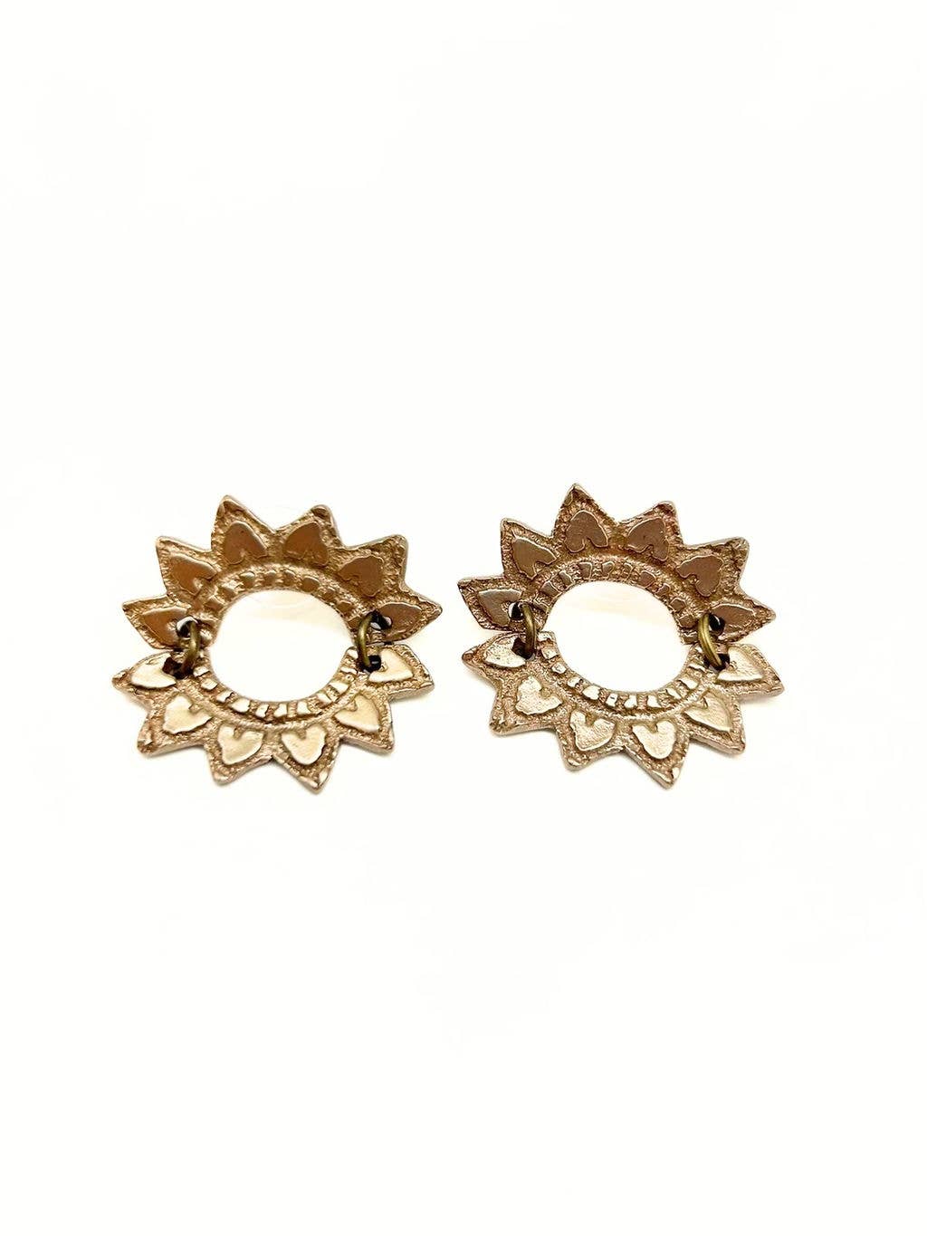 Double Lace Fan Post Back Earrings