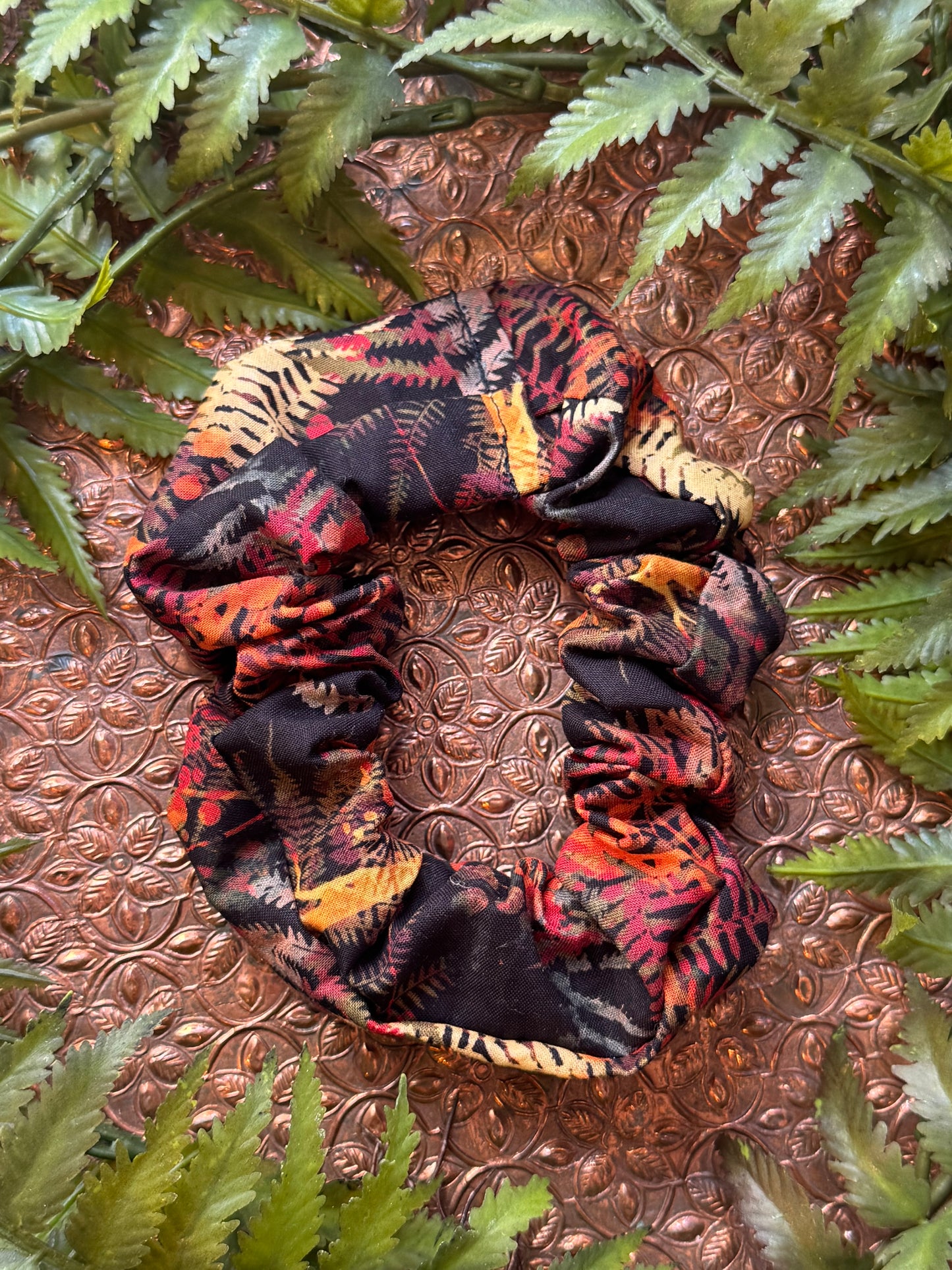Red / Yellow / Orange Fern Scrunchie #SS24 (1)*