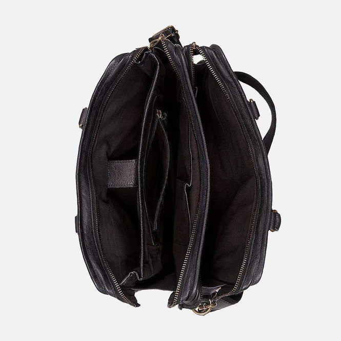 Boomsma Leather Messenger Bag - Black - La De Da