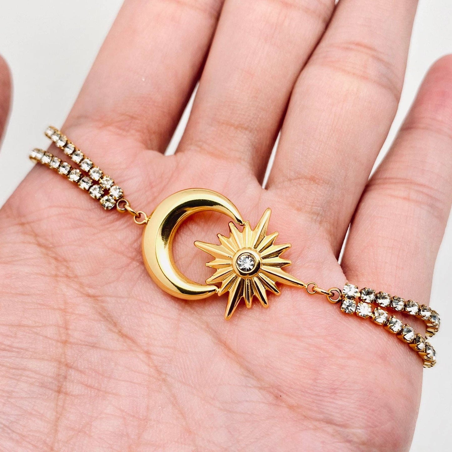 Star Moon Cubic Zirconia Bracelet