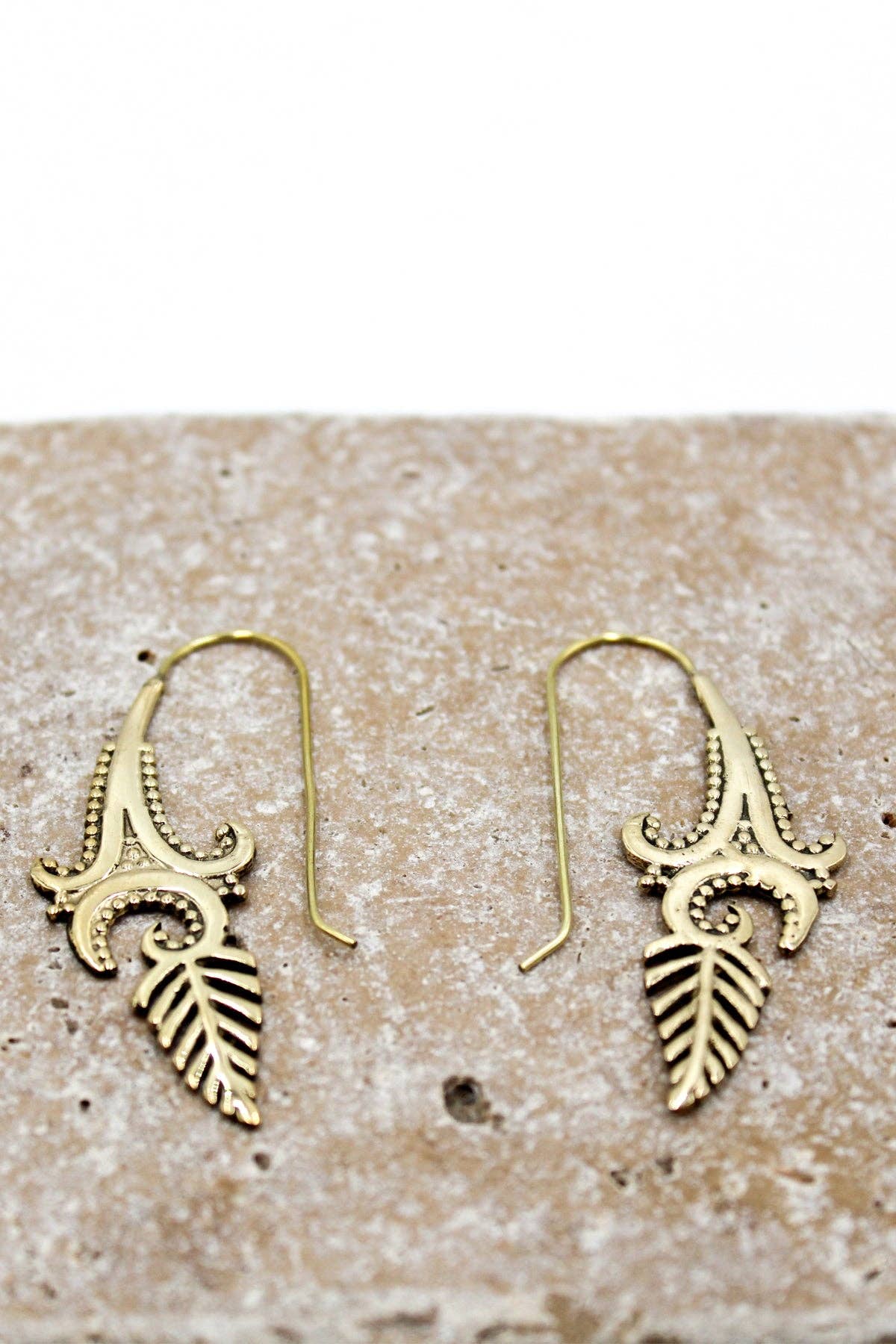Gold Feather Earrings