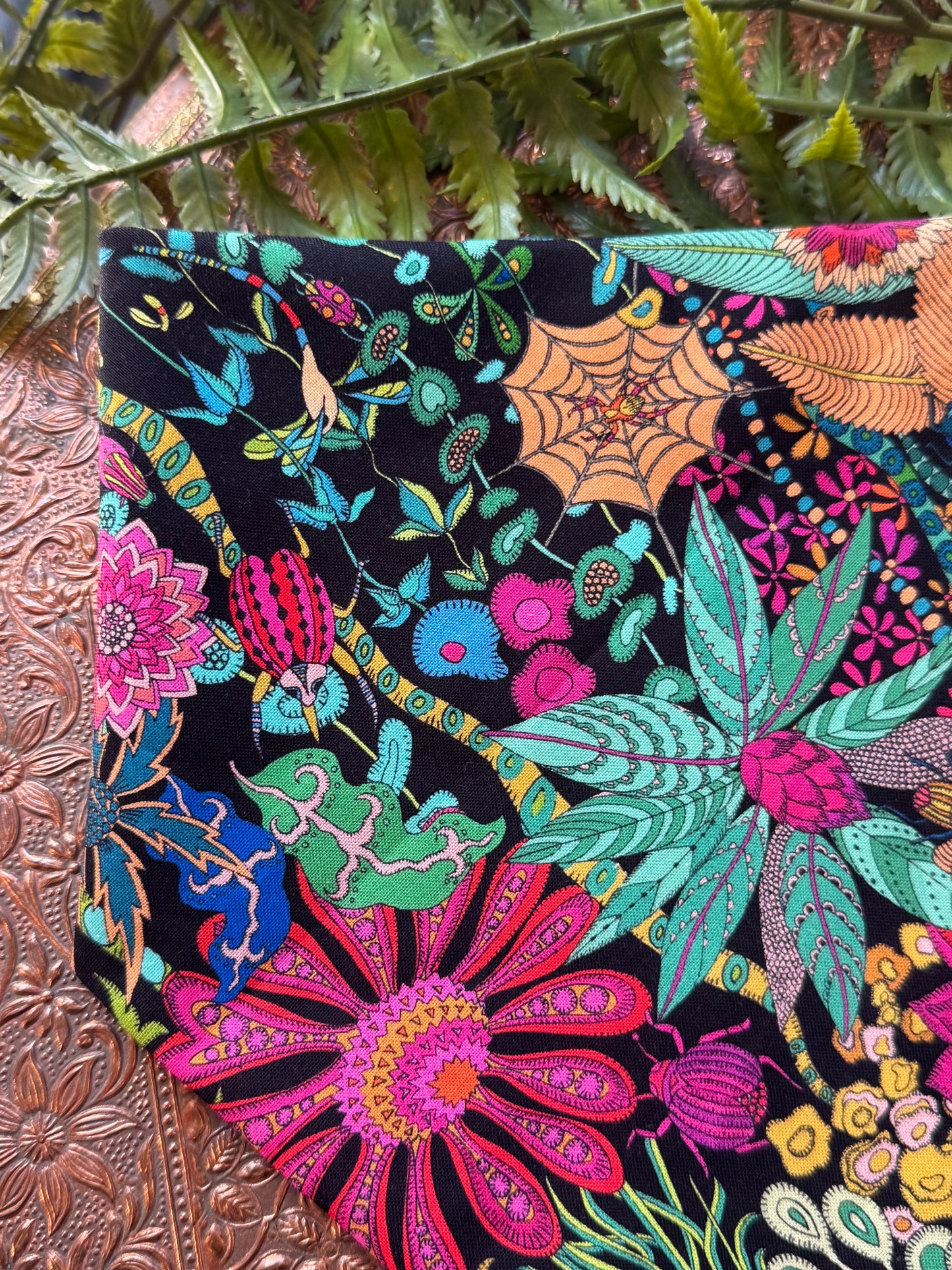 Colorful Florals / Black Bandana #SS7*