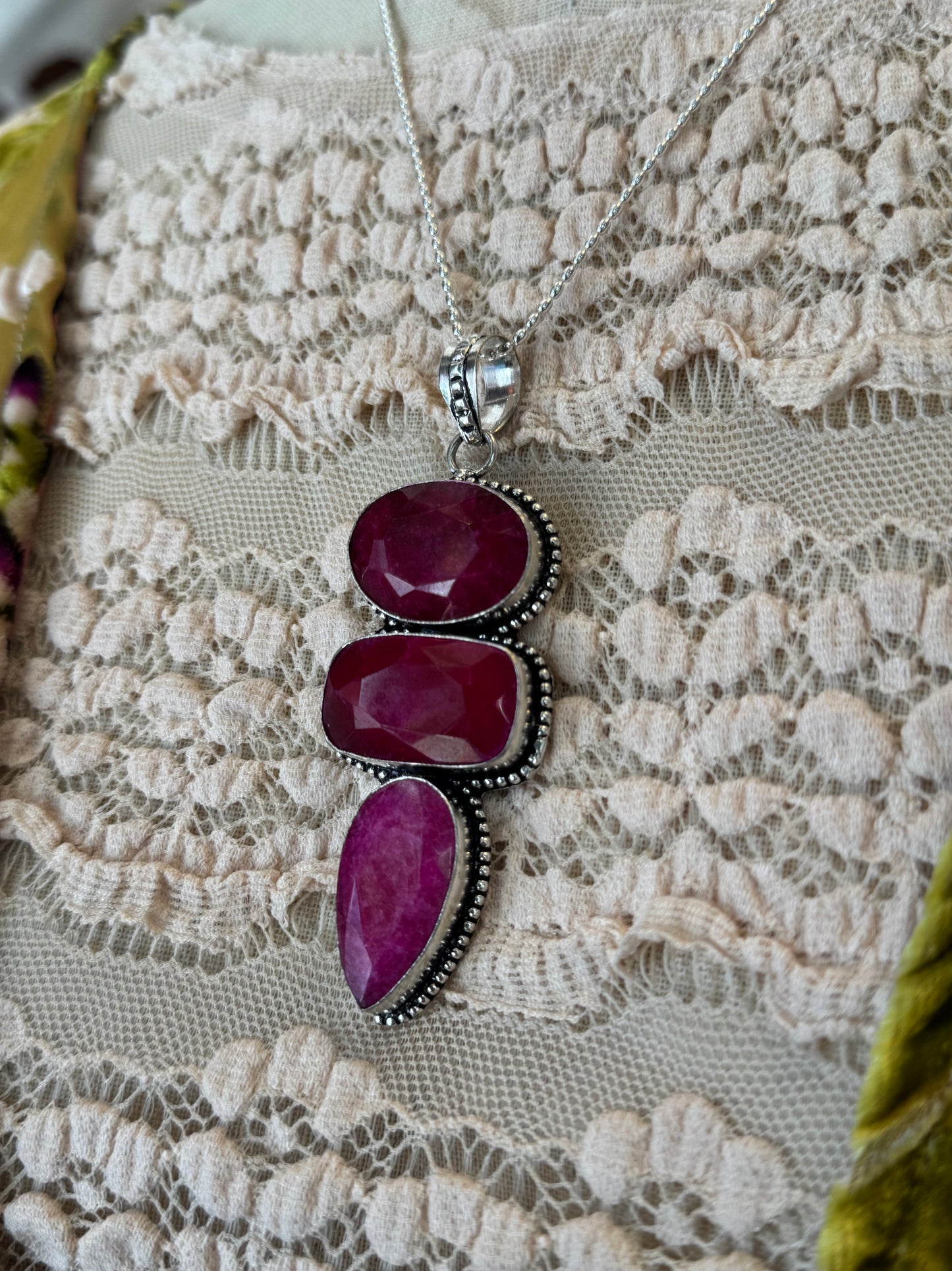 Triple Dyed Ruby Pendant