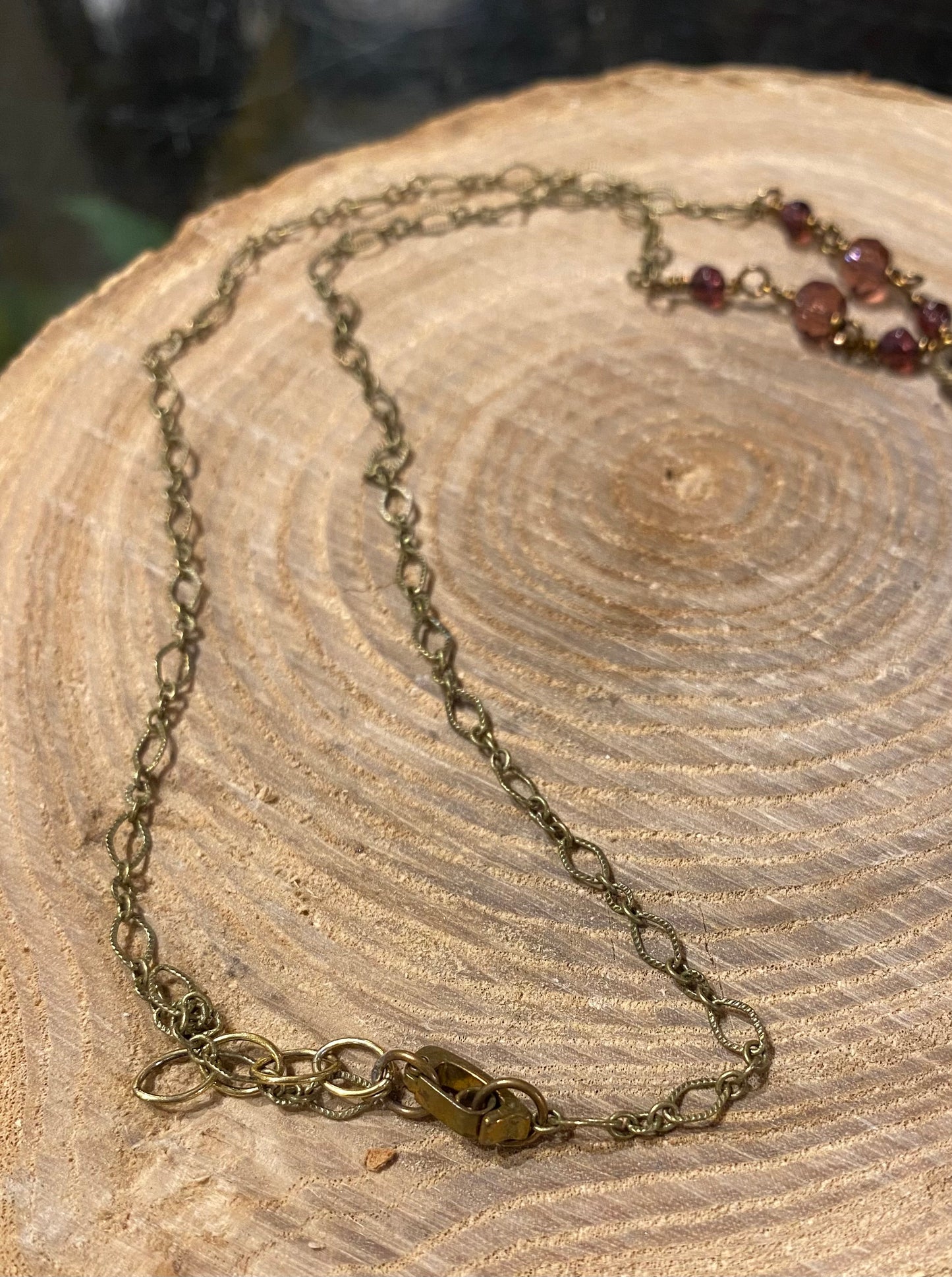 Cicada Wings on Patina Chain with Beads (2) *N257