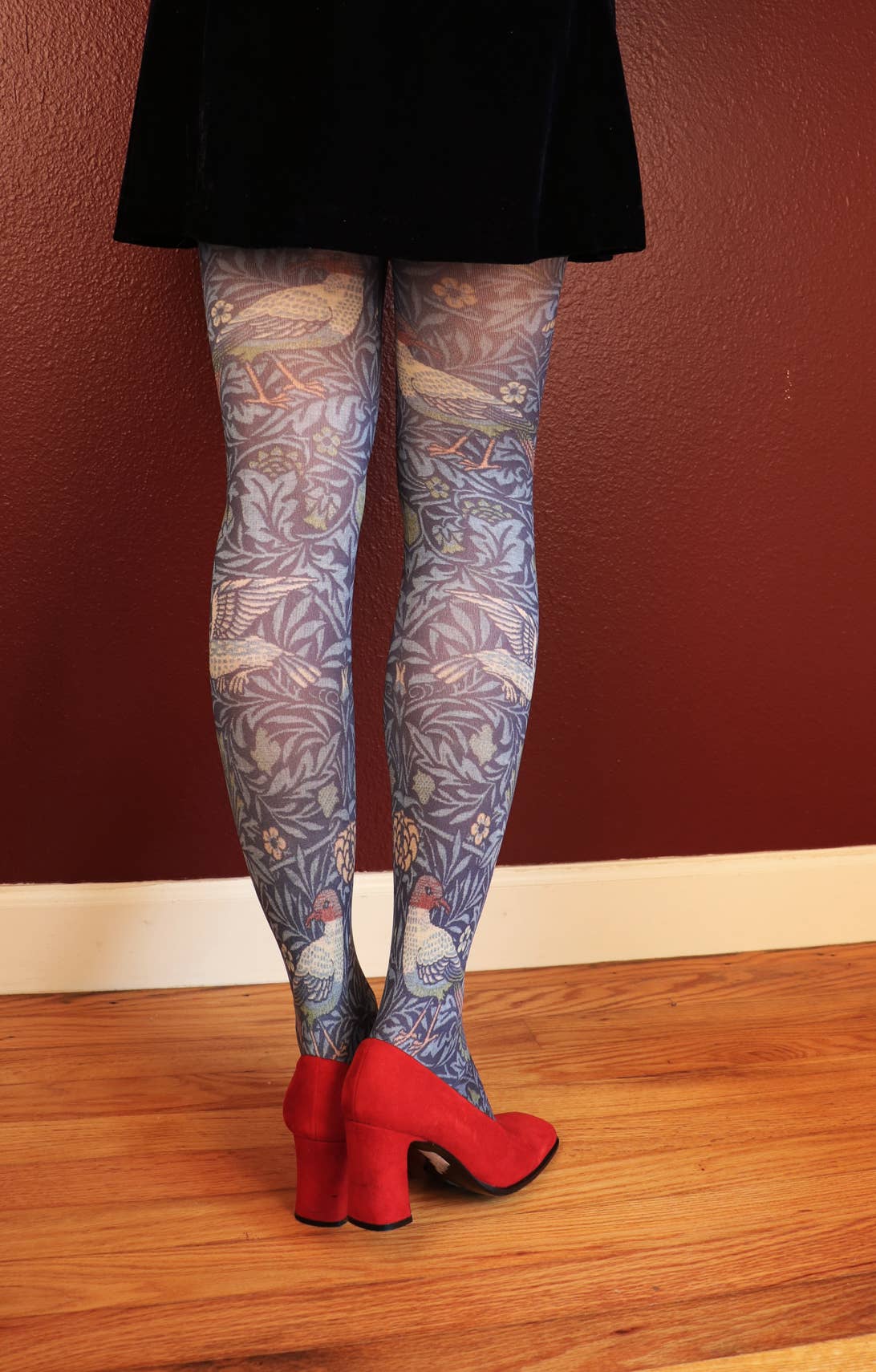 BIRD by WILLIAM MORRIS Printed Art Tights: S-L - La De Da
