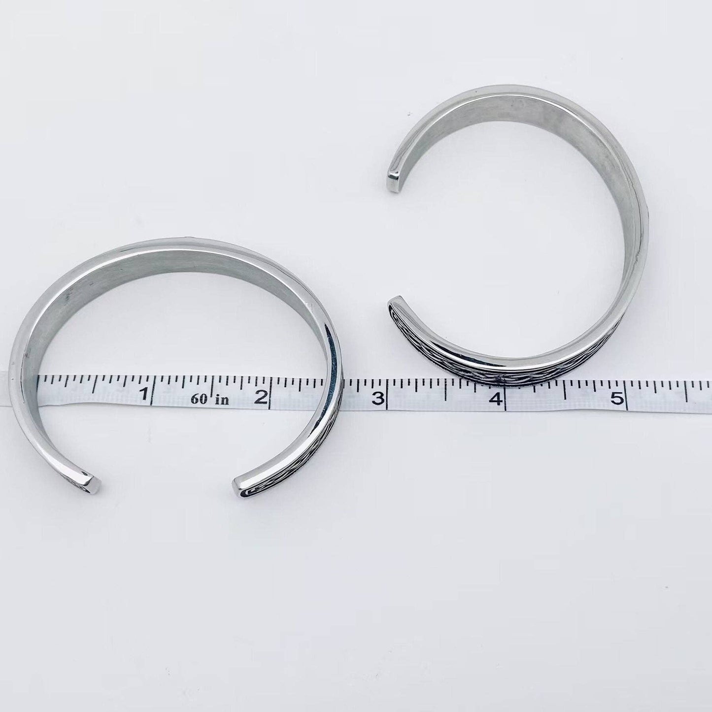 Stainless Steel Viking Rune Thor Hammer Cuff Bangle - MJ/BC - Ancient silver