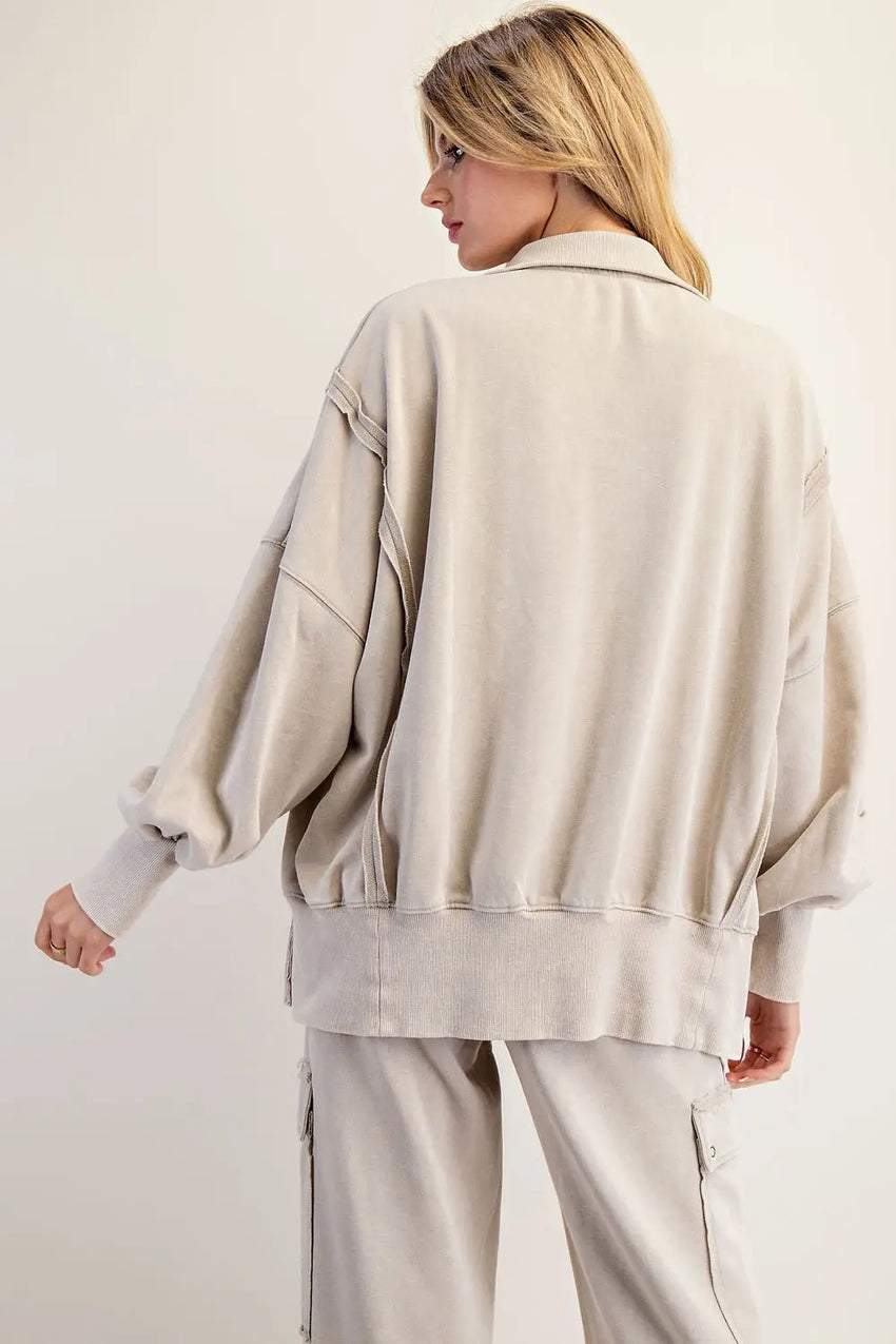 Snow Washed Long Sleeve Pullover