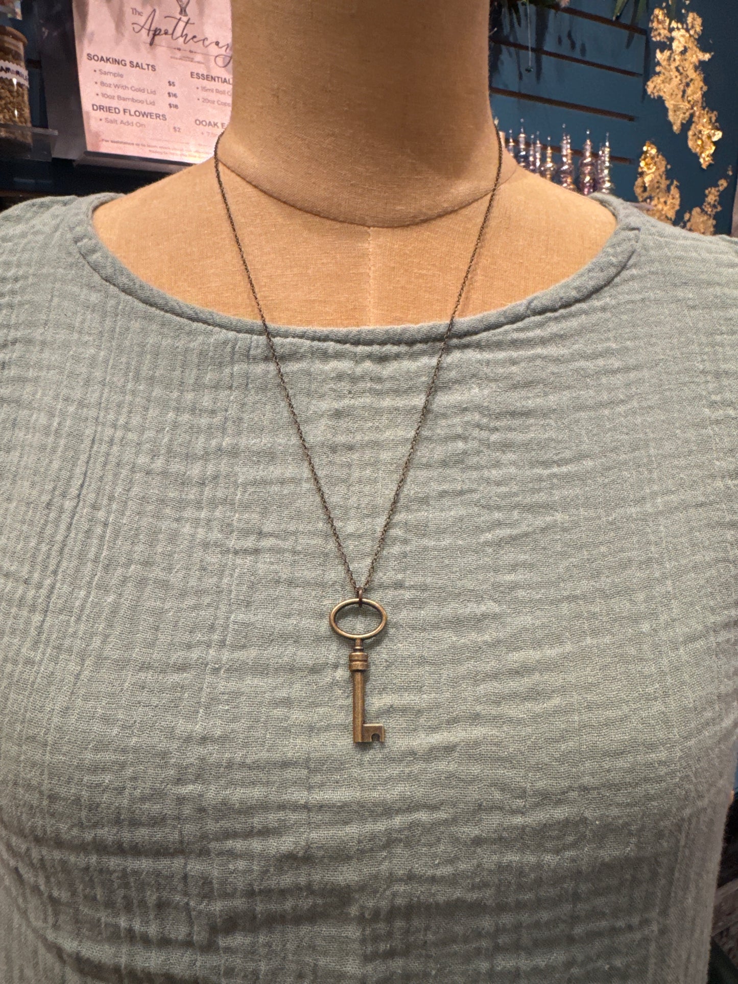 Bronze Key Necklace - E