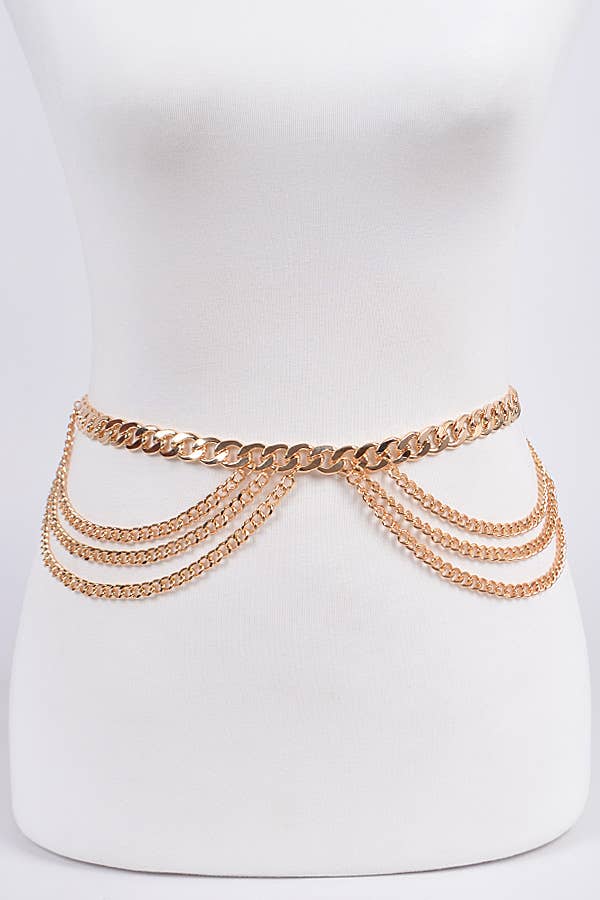 Symmetric Chain Belt - Gold