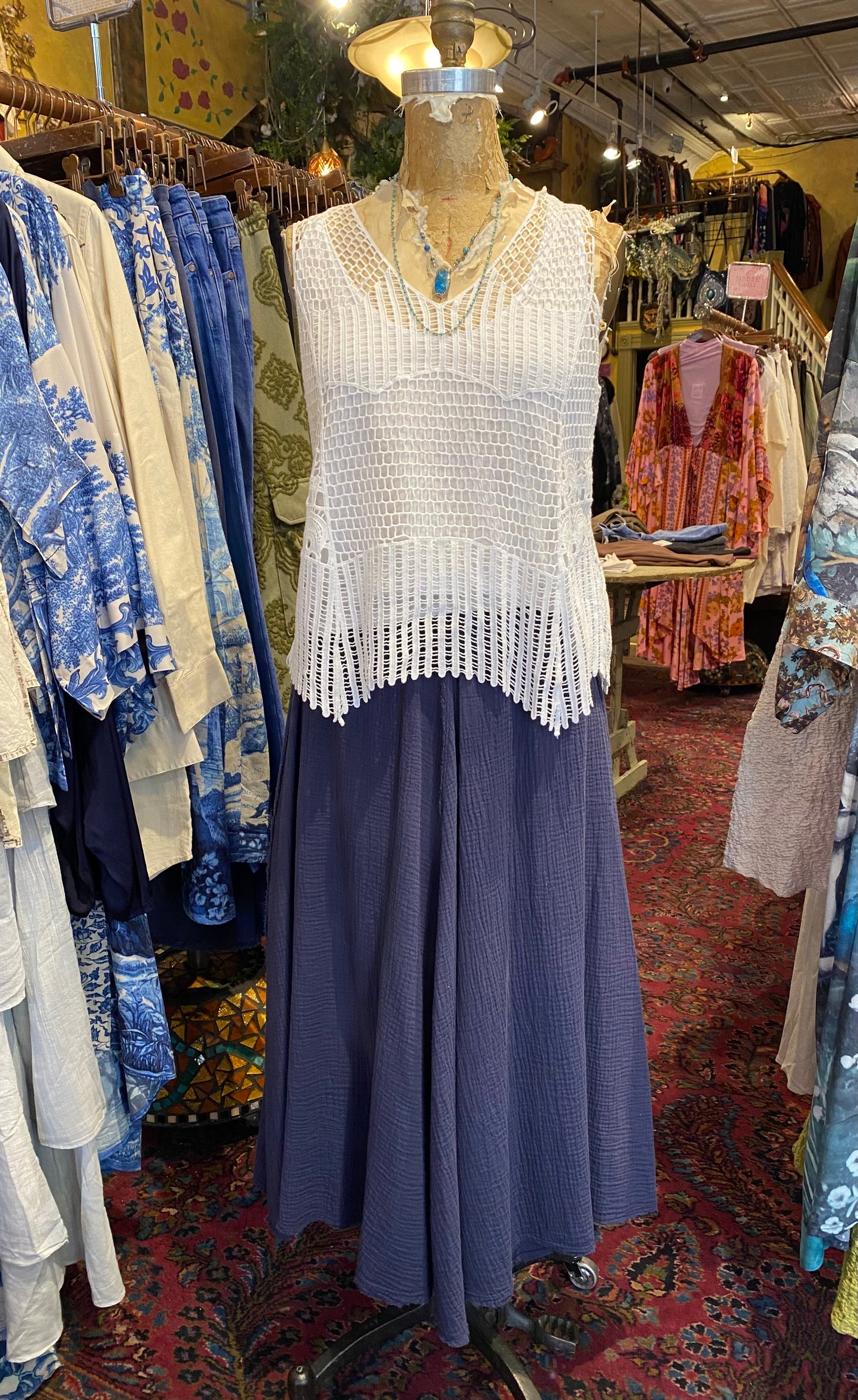 Gauze Skirt - Navy