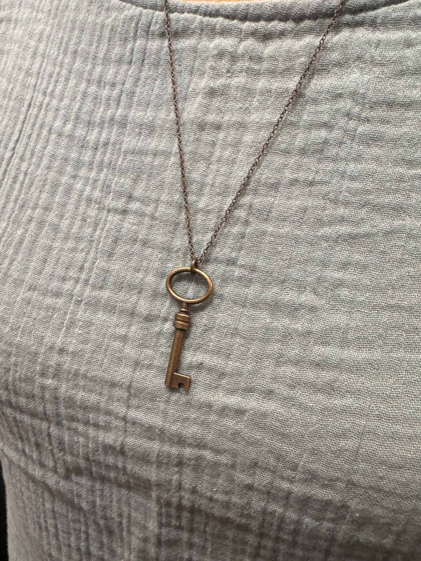 Bronze Key Necklace - E
