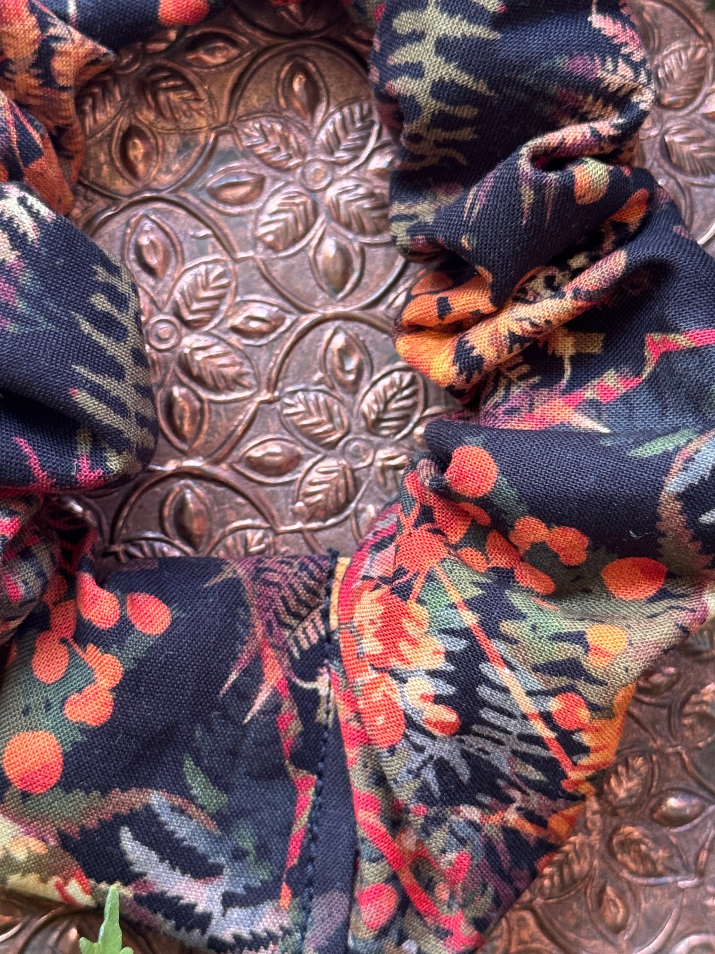 Red / Yellow / Orange Fern Scrunchie #SS24 (1)*