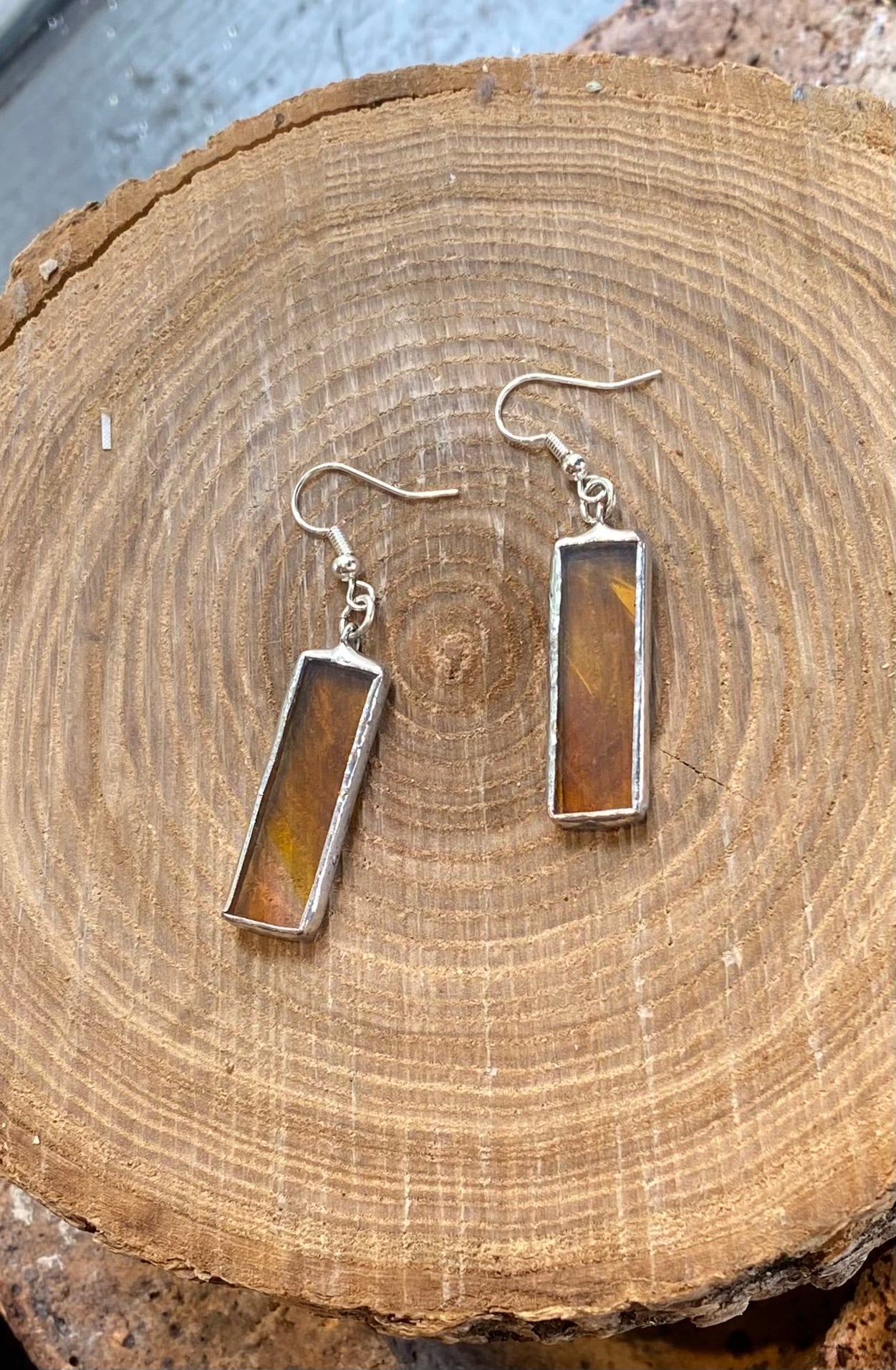 Stained Glass Rectangle Earrings - KC23*